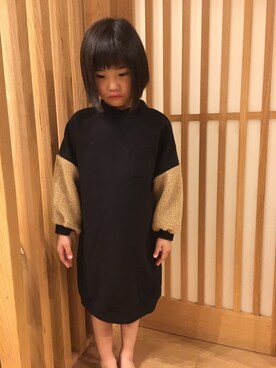 「allolun.（オールオルン）のアイテム（ワンピース/ドレス）」を使った、kanakoさん（キッズ・120cm）の秋コーディネート