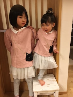 「アイテム（スカート）」を使った、kanakoさん（キッズ・80cm）の冬コーディネート