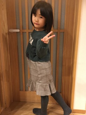 「アイテム（ワンピース/ドレス）」を使った、kanakoさん（キッズ・120cm）の冬コーディネート