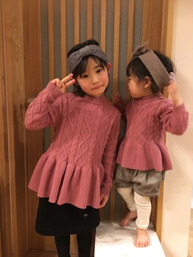 「アイテム（スカート）」を使った、kanakoさん（キッズ・80cm）の冬コーディネート
