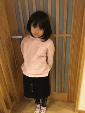 「RADCHAP（ラッドチャップ）のアイテム（スウェット）」を使った、kanakoさん（キッズ・120cm）の冬コーディネート