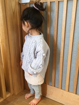 「アイテム（スカート）」を使った、kanakoさん（キッズ・80cm）の冬コーディネート