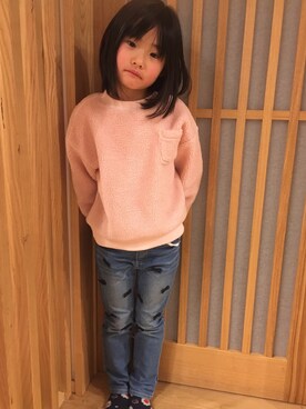 「RADCHAP（ラッドチャップ）のアイテム（スウェット）」を使った、kanakoさん（キッズ・120cm）の冬コーディネート