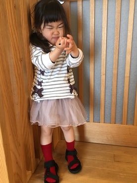 「アイテム（スカート）」を使った、kanakoさん（キッズ・90cm）の春コーディネート
