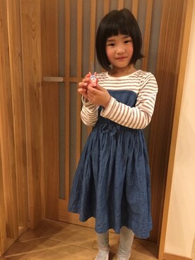 「petit main（プティマイン）のアイテム（その他）」を使った、kanakoさん（キッズ・120cm）の春コーディネート