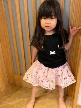 「アイテム（スカート）」を使った、kanakoさん（キッズ・74cm）の夏コーディネート