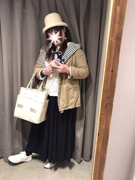 「kvell（ケベル）のアイテム（帽子）」を使った、koba*rukaさん（レディース・159cm）の冬コーディネート