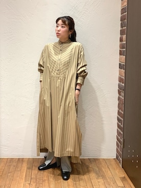 「FIL DE FER（フィルデフェール）のアイテム（シャツワンピース）」を使った、nakayama.さん（レディース・156cm）の夏コーディネート