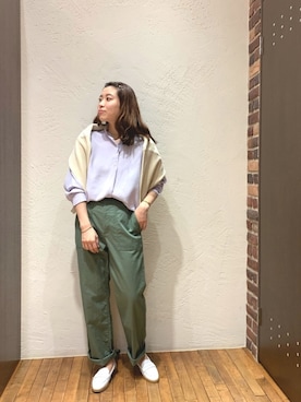 「FIL DE FER（フィルデフェール）のアイテム（パンツ）」を使った、nakayama.さん（レディース・156cm）の春コーディネート