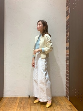 「NOMBRE IMPAIR（ノンブルアンペール）のアイテム（ノーカラージャケット）」を使った、nakayama.さん（レディース・156cm）の春コーディネート