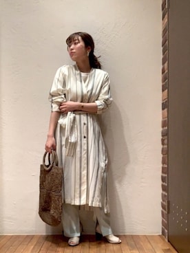 「NOMBRE IMPAIR（ノンブルアンペール）のアイテム（シャツワンピース）」を使った、nakayama.さん（レディース・156cm）の春コーディネート