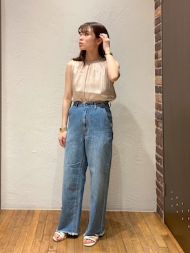 「FIL DE FER（フィルデフェール）のアイテム（パンツ）」を使った、nakayama.さん（レディース・156cm）の夏コーディネート