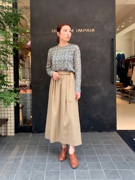 「NOMBRE IMPAIR（ノンブルアンペール）のアイテム（サンダル）」を使った、nakayama.さん（レディース・156cm）の秋コーディネート