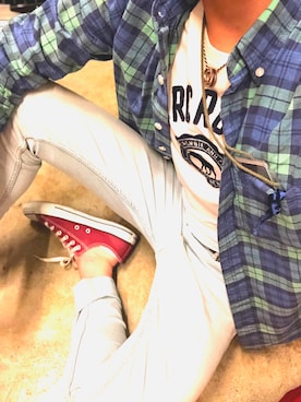 「Abercrombie&Fitch（アバークロンビーアンドフィッチ）のアイテム（シャツ/ブラウス）」を使った、kokiさん（メンズ・170cm）の春コーディネート