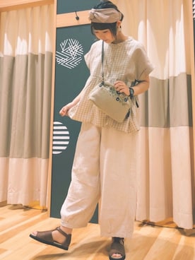「Samansa Mos2（サマンサ モスモス）のアイテム（イヤリング）」を使った、ｲｼｶﾜ ﾘﾎ ◎さん（レディース・159cm）の春コーディネート