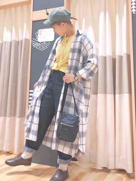 「Samansa Mos2 blue（サマンサモスモスブルー）のアイテム（キャップ）」を使った、ｲｼｶﾜ ﾘﾎ ◎さん（レディース・159cm）の春コーディネート