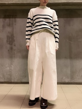 「白コーデ」｜aykさん（レディース・156cm）の冬コーディネート