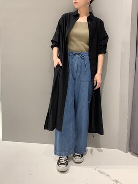 「リブタンクトップ」｜「アイテム（ワンピース/ドレス）」を使った、aykさん（レディース・156cm）の春コーディネート