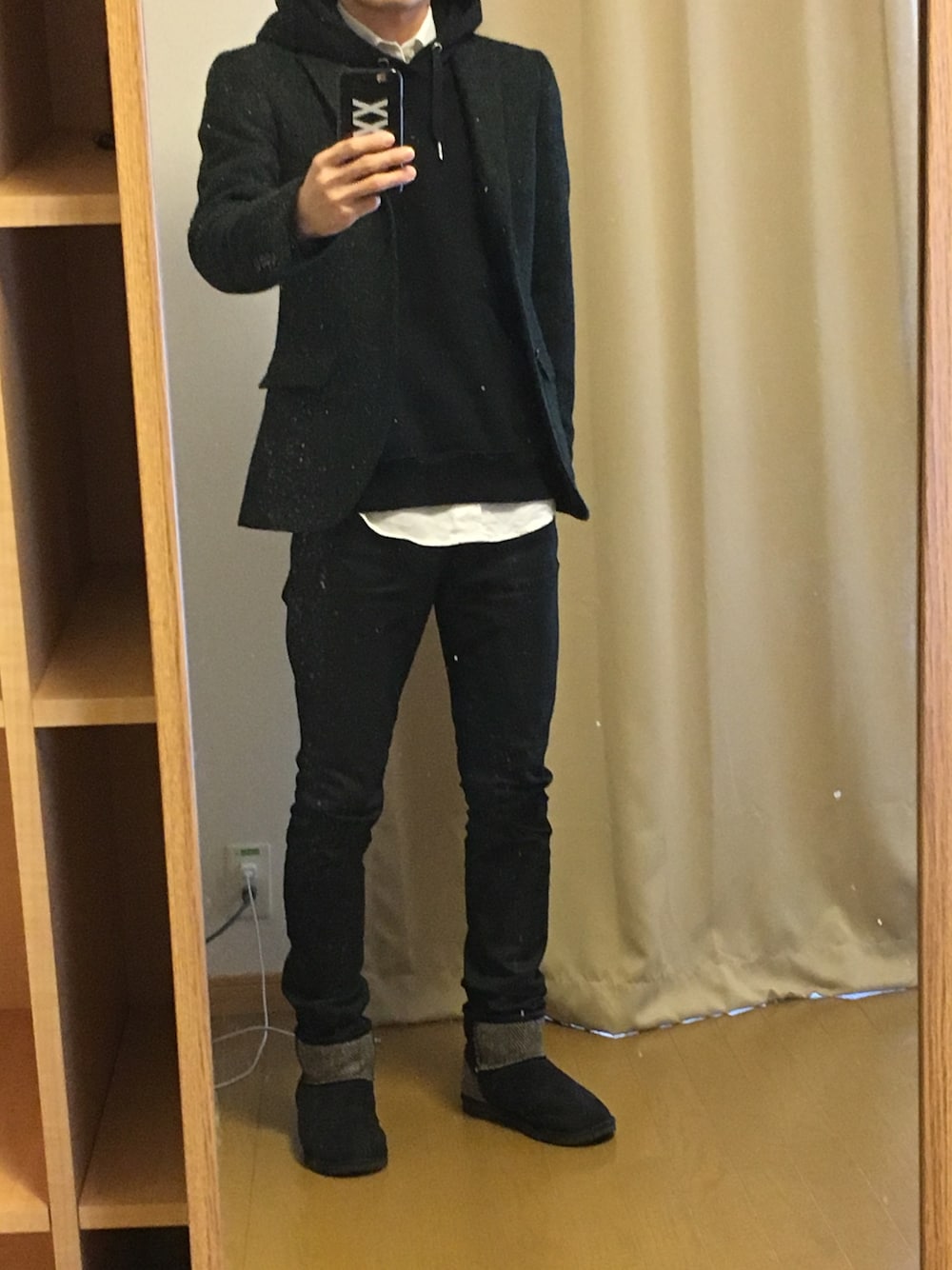 「TOPMANのアイテム（テーラードジャケット、グレー系）」を使った、yskEさん（メンズ・172cm）の秋コーディネートの1枚目の写真