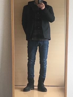 「marka（マーカ）のアイテム（ブーツ）」を使った、yskEさん（メンズ・172cm）の春コーディネート