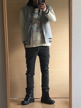 「アイテム（スタジャン）」を使った、yskEさん（メンズ・172cm・30代）の春コーディネート