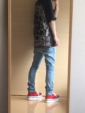 「NOISE MAKER（ノイズメーカー）のアイテム（トップス）」を使った、yskEさん（メンズ・172cm）の夏コーディネート