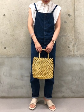 「Johnbull Private labo（ジョンブルプライベートラボ）のアイテム（オールインワン・サロペット）」を使った、ころさん（レディース・168cm）の夏コーディネート