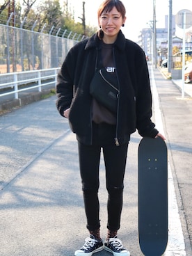 「Carhartt WIP（カーハートダブリューアイピー）のアイテム（その他アウター）」を使った、ふみさん（レディース・159cm）の冬コーディネート