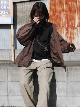 「MONKEY TIME（モンキータイム）のアイテム（ブルゾン）」を使った、ふみさん（レディース・159cm）の冬コーディネート