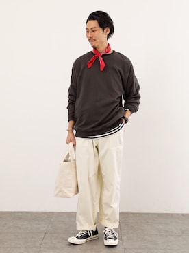 「SEVENDAYS=SUNDAY（セブンデイズサンデイ）のアイテム（パンツ）」を使った、わくわくさん（メンズ・175cm）の冬コーディネート