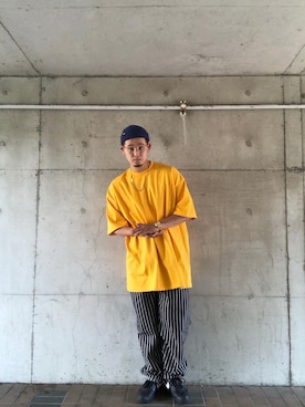 「アパレルスタッフ」｜「アイテム（ニットキャップ/ビーニー）」を使った、タイちゃんさん（メンズ・180cm）の夏コーディネート