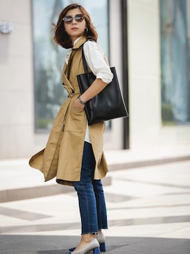 「アイテム（ママ＆ベビー、シルバー系）」を使った、恩荻的美学花园さん（レディース・163cm）の夏コーディネート