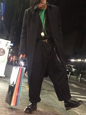 「KENZO」｜「アイテム（カーゴパンツ）」を使った、ATSUMIさん（メンズ・164cm）の春コーディネート