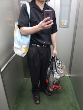 「GROK LEATHER（グロックレザー）のアイテム」を使った、ダッフルコートさん（メンズ・168cm）の秋コーディネート