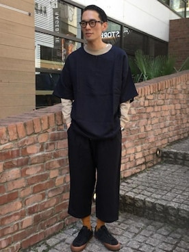 「SHIPS JET BLUE（シップスジェットブルー）のアイテム（シャツ/ブラウス）」を使った、福山さん（メンズ・178cm）の春コーディネート