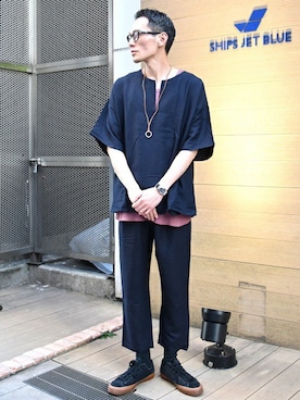 「ワントーンコーディネート」｜福山さん（メンズ・178cm）の春コーディネート