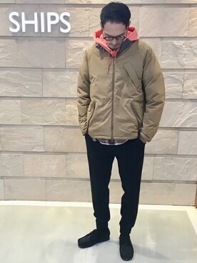 「雨の日」｜「アイテム（ブルゾン）」を使った、福山さん（メンズ・178cm）の秋コーディネート