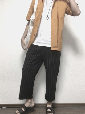 「DUNLOP（ダンロップ）のアイテム（サンダル）」を使った、takuyaさん（メンズ・172cm）の秋コーディネート