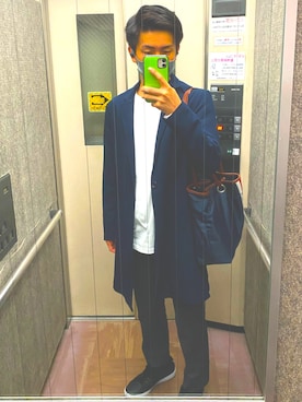 「LACOSTE」｜「アイテム（ブルゾン）」を使った、リチョパさん（メンズ・174cm）の秋コーディネート