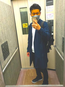 「LACOSTE」｜「アイテム（ブルゾン）」を使った、リチョパさん（メンズ・174cm）の冬コーディネート