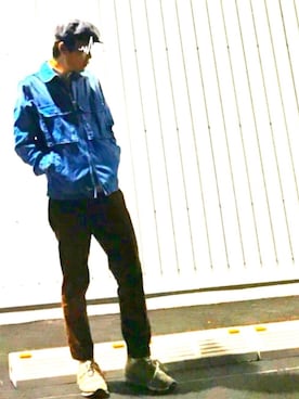 「Engineered Garments（エンジニアードガーメンツ）のアイテム（ハンチング/ベレー帽）」を使った、YAXさん（メンズ・172cm）の春コーディネート