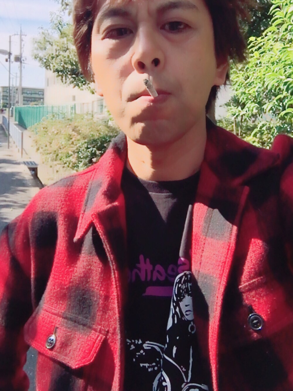 「Rags Mcgregor、Hysteric Glamour、西のつったん、秋コーデ、お洒落さんとつながりたい、おしゃれさんと繋がりたい」｜「HYSTERIC GLAMOURのアイテム（Tシャツ/カットソー、ブラック系）」を使った、つったんさん（メンズ・183cm）の秋コーディネートの1枚目の写真