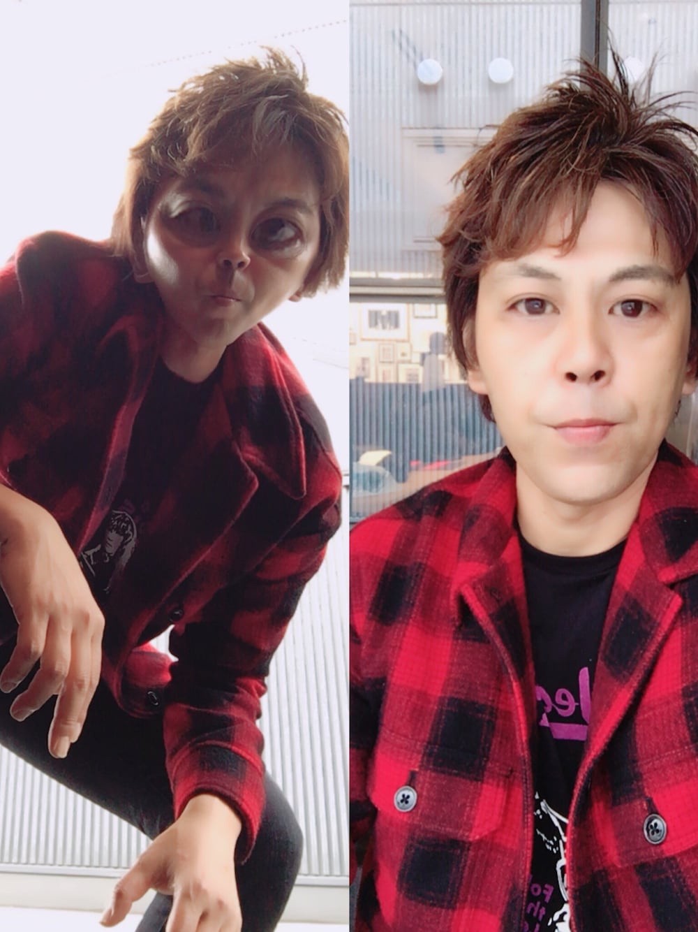 「Rags Mcgregor、Hysteric Glamour、西のつったん、ゲッチュー星人、秋コーデ、ブラック」｜「RAGS McGREGOR のアイテム（その他アウター、レッド系）」を使った、つったんさん（メンズ・183cm）の秋コーディネートの1枚目の写真