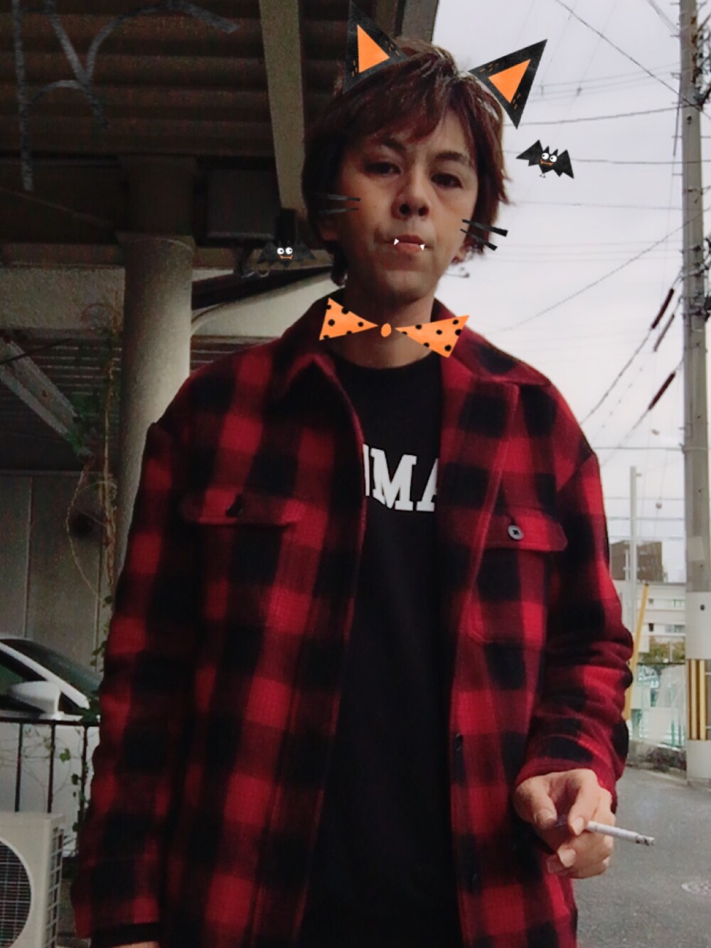 「Rags Mcgregor、西のつったん、おしゃれさんと繋がりたい、CPOジャケット、チェック」｜「RAGS McGREGOR のアイテム（その他アウター、レッド系）」を使った、つったんさん（メンズ・183cm）の秋コーディネートの1枚目の写真