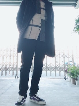 「BEAMS（ビームス）のアイテム（ムートンコート）」を使った、つったんさん（メンズ・183cm）の冬コーディネート