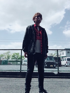 「MINEDENIM（マインデニム）のアイテム（その他アウター）」を使った、つったんさん（メンズ・183cm）の春コーディネート