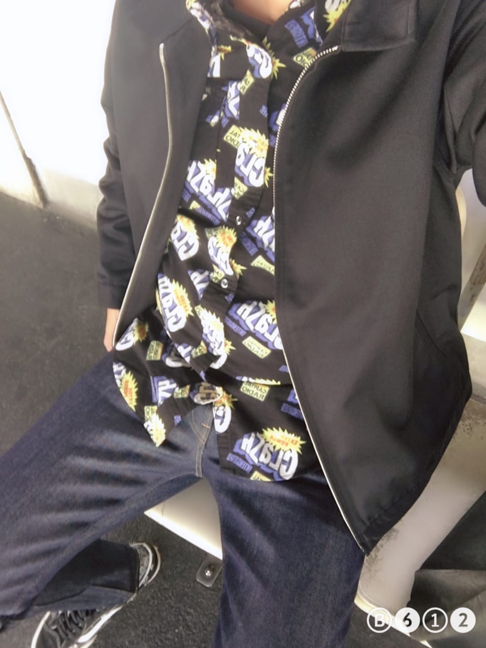 「Hysteric Glamour、minedenim、VANS、秋コーデ、休日スタイル、デニムパンツ、今日のコーデ」｜「HYSTERIC GLAMOURのアイテム（シャツ/ブラウス、ブラック系）」を使った、つったんさん（メンズ・182cm）の秋コーディネートの1枚目の写真