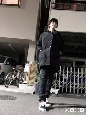 「BEAMS（ビームス）のアイテム（ムートンコート）」を使った、つったんさん（メンズ・182cm）の冬コーディネート