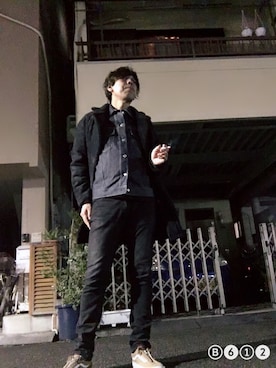 「BEAMS（ビームス）のアイテム（ムートンコート）」を使った、つったんさん（メンズ・182cm）の冬コーディネート
