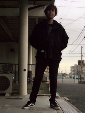 「wtaps」｜「アイテム（その他アウター）」を使った、つったんさん（メンズ・182cm）の冬コーディネート